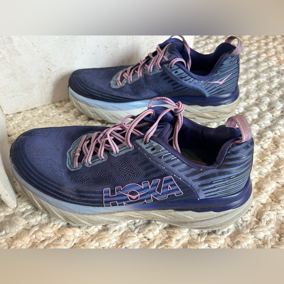 HOKA one one Women’s healthcare W Bondi 6 Wide purple blue walking shoes size 11 - Picture 3 of 5